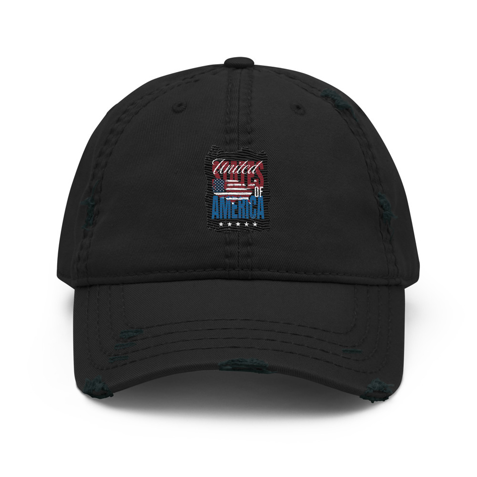 America (3) Distressed Dad Hat