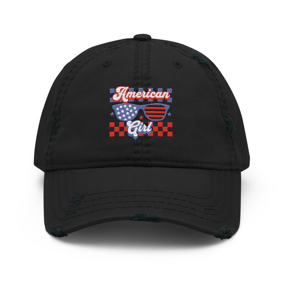 American girl Distressed Dad Hat