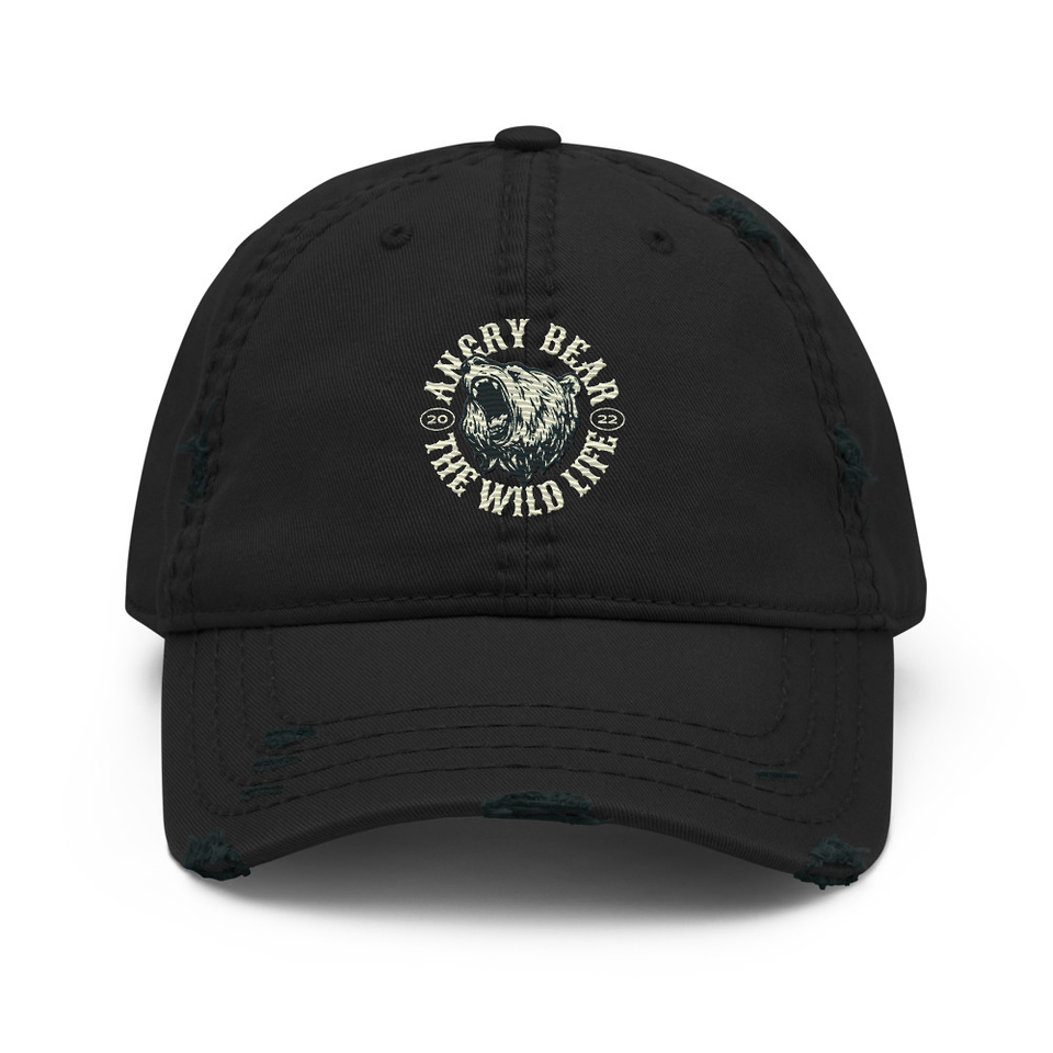 Angry Bear - Wild Life Animal Distressed Dad Hat