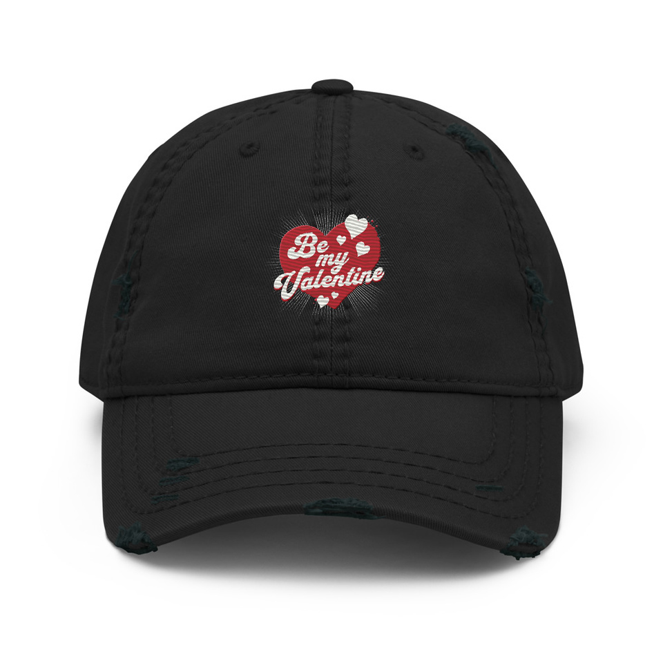 Be my Valentine - Love Heart Distressed Dad Hat