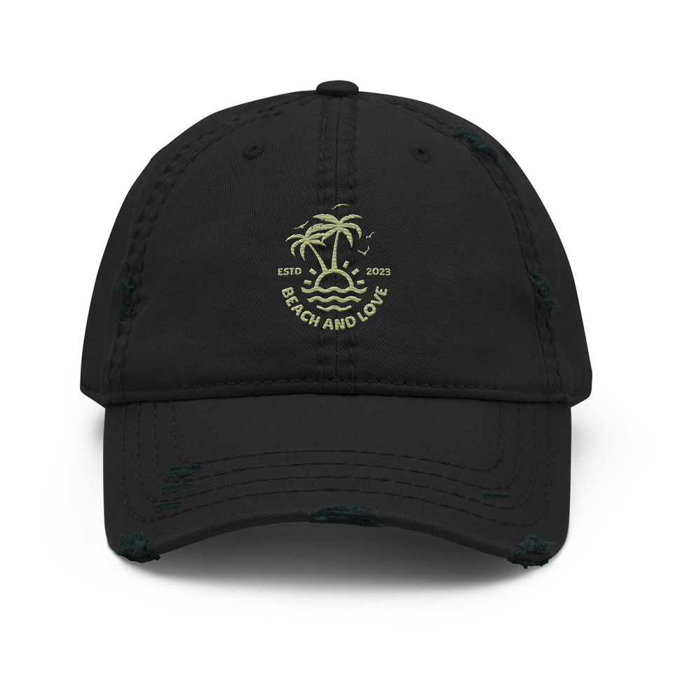 Beach and Love Distressed Dad Hat