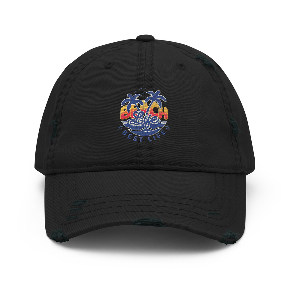 Beach Life Best Life Distressed Dad Hat
