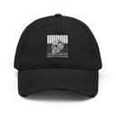 Black 3D Skull Distressed Dad Hat