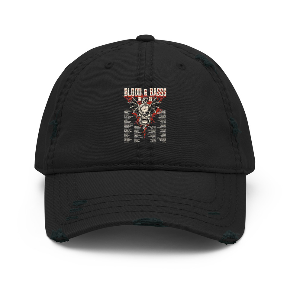 Blood & Basss - Snake and Skull Distressed Dad Hat