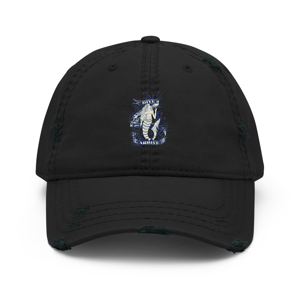 Blue Mermaid - Nautical Distressed Dad Hat