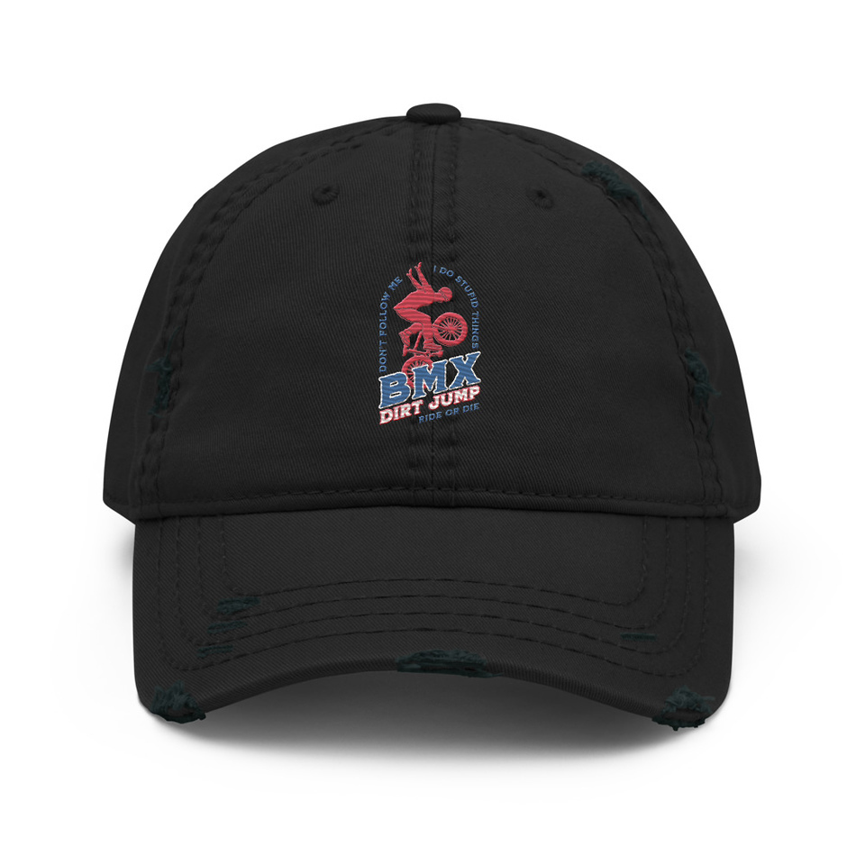 BMX Dirt Jump - Extreme Sports Distressed Dad Hat