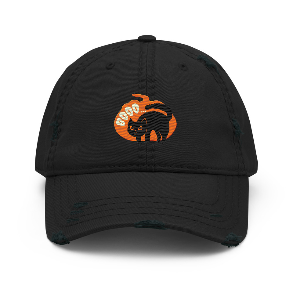 Boo - Scay Cute Cat Distressed Dad Hat