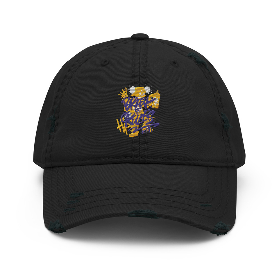 Break the Rules Graffiti - Spray Paint Distressed Dad Hat