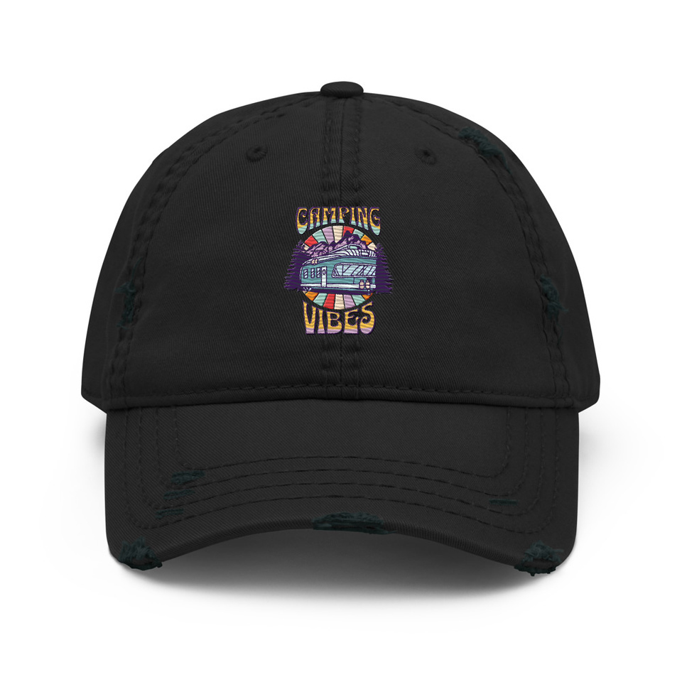 Camping Vibes Distressed Dad Hat