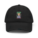 Cat Yoga - Cute Meditation Distressed Dad Hat