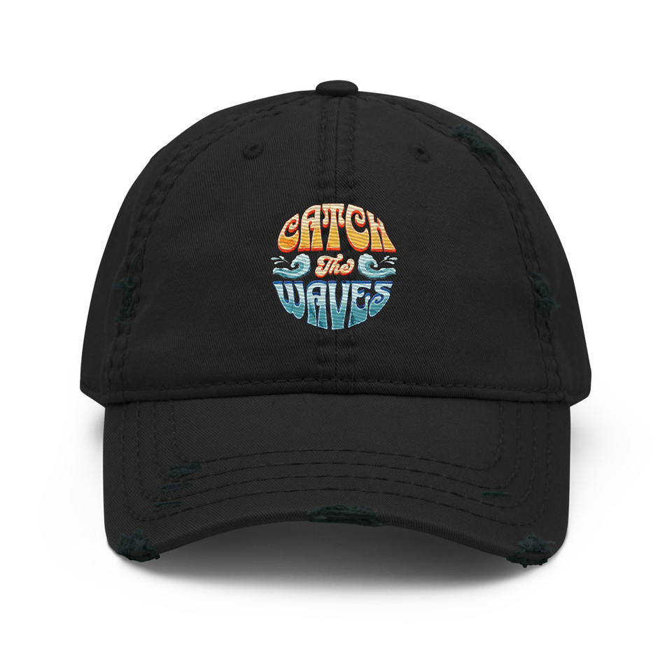 Catch the Waves - Beach Vibe Distressed Dad Hat