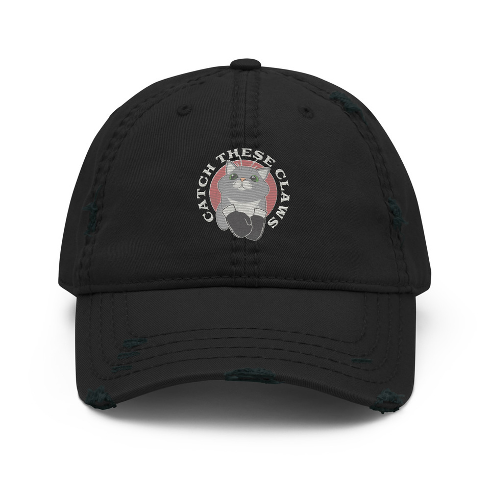 Catch These Claws - Cute Cat Distressed Dad Hat