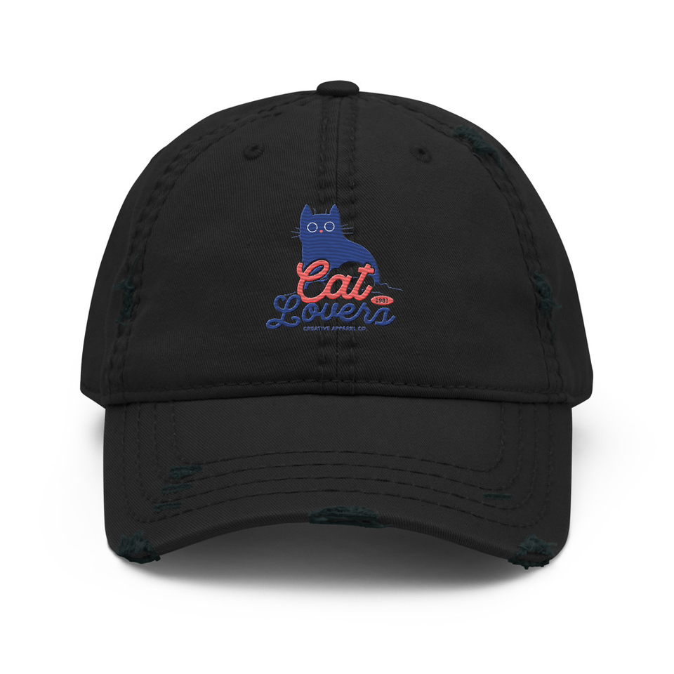 Cats Lovers Distressed Dad Hat