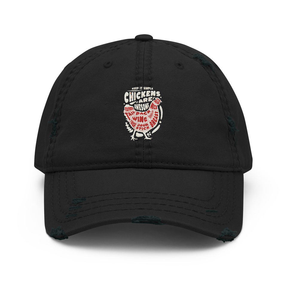 Chickens Are Awesome - Butcher Cuts Distressed Dad Hat