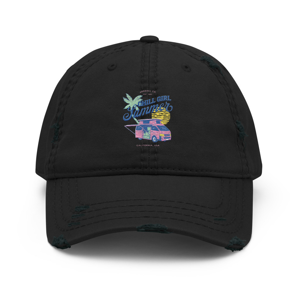 Chill Girl Summer Distressed Dad Hat