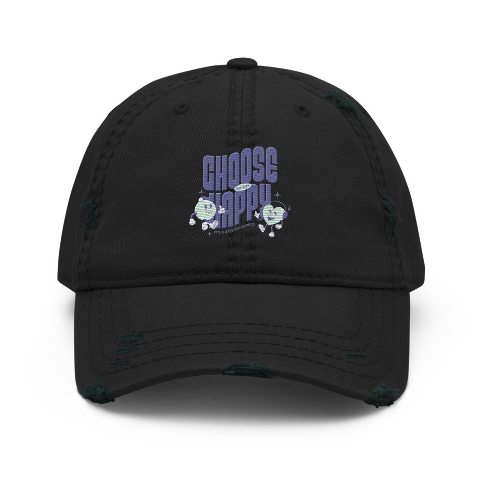 Choose Happy (2) Distressed Dad Hat