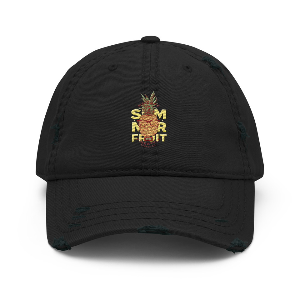 Cool Pineapple - Tropical Fruit Distressed Dad Hat