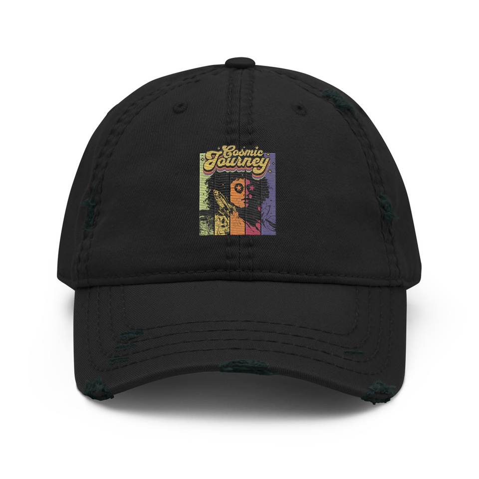 Cosmic Journey Rainbow Retro Distressed Dad Hat