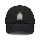Cottagecore Frog Botanical Distressed Dad Hat