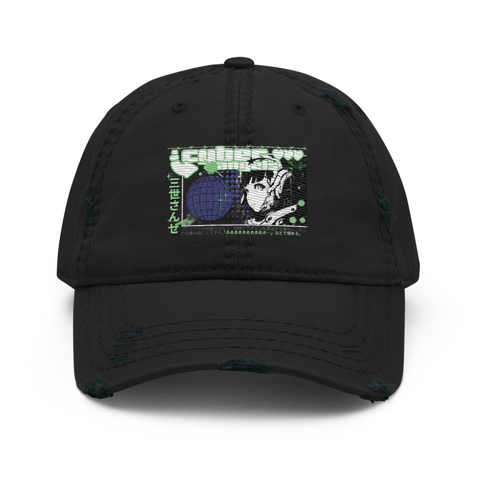 Cyber Angels - Y2k Girl Anime Distressed Dad Hat