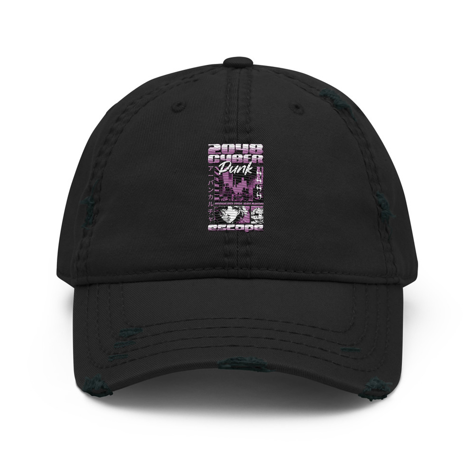 Cyber Punk Escape - Japanese Anime Distressed Dad Hat