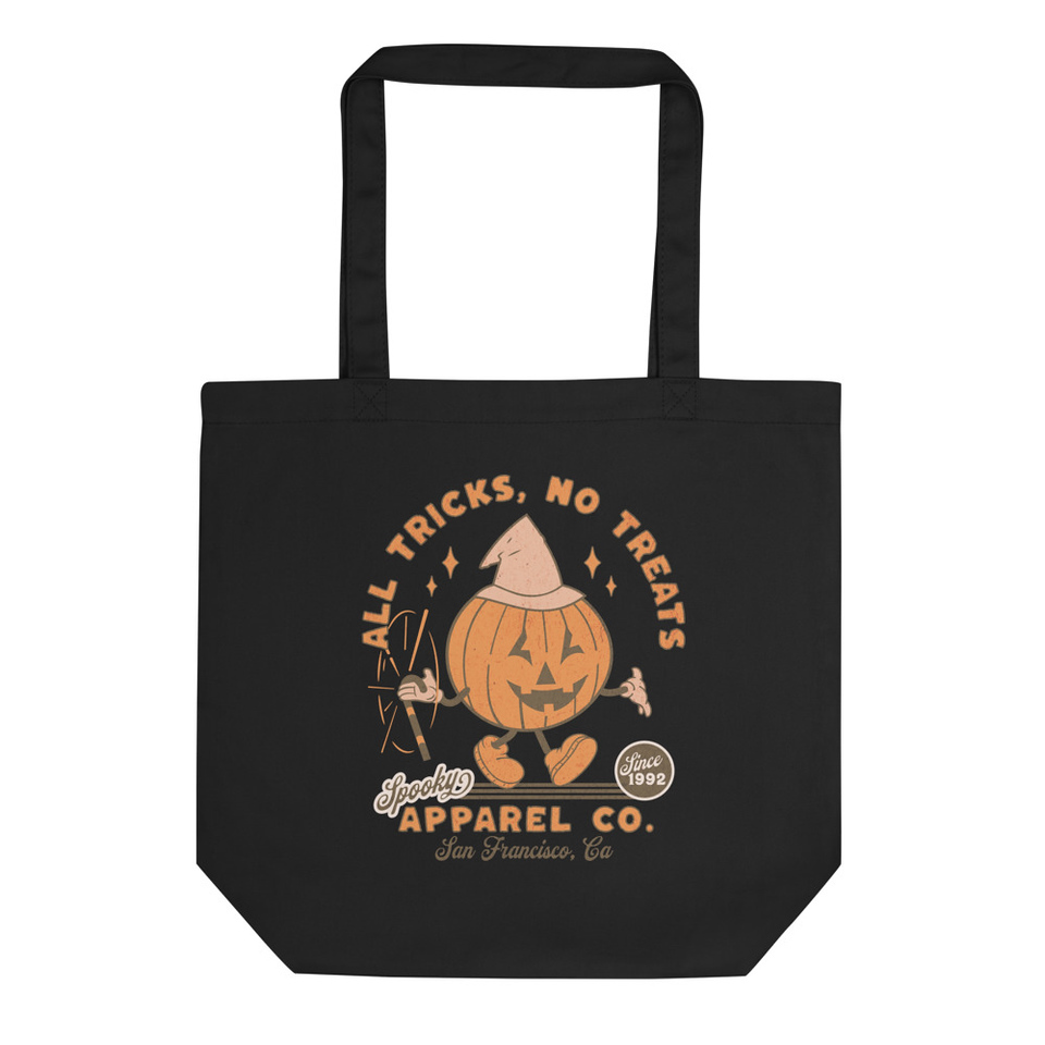 All Tricks No Treats - Pumpkin Mascot Eco Tote Bag