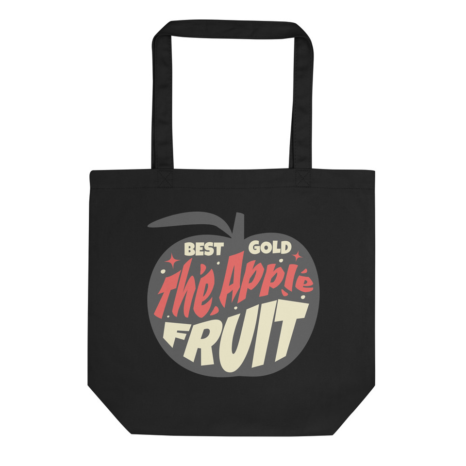 Apple Fruit - Typographic Lettering Eco Tote Bag