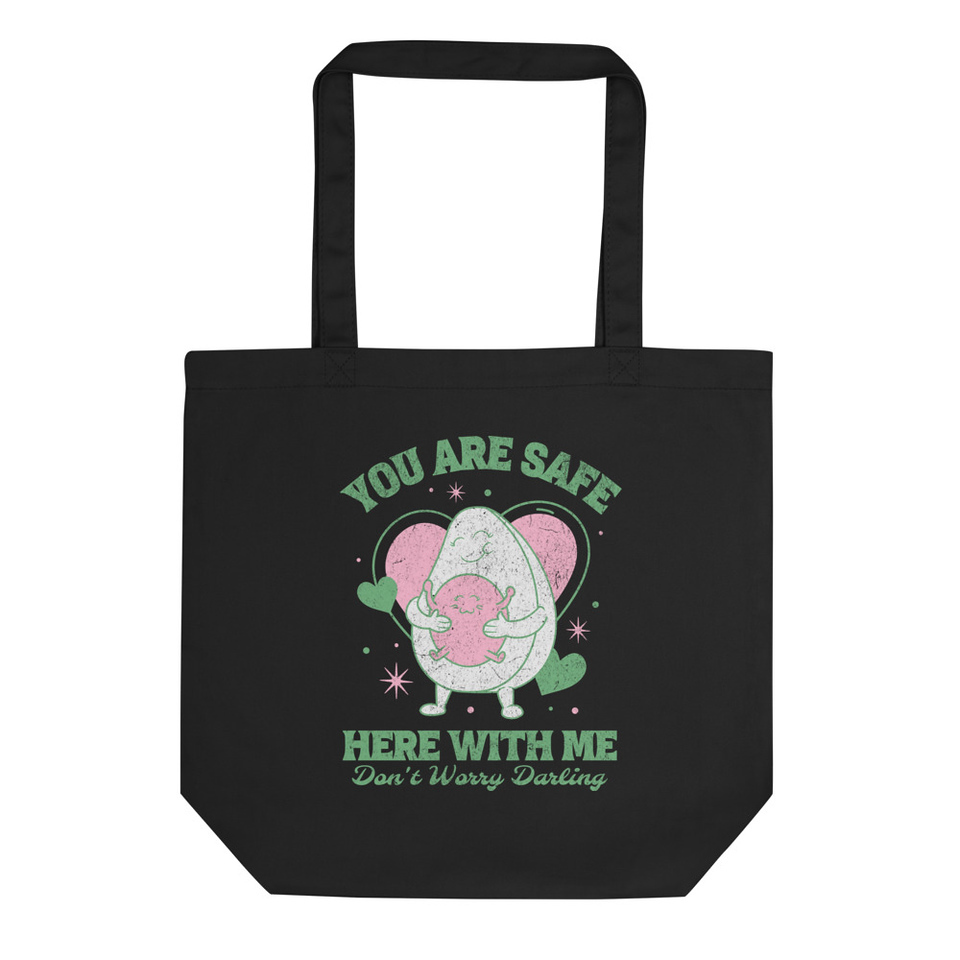 Avo Love - Typographic Cartoon Streetwear Eco Tote Bag