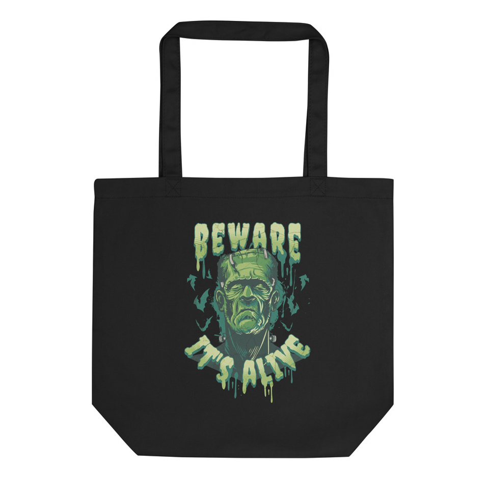 Beware of Frankenstein - Scary Halloween Eco Tote Bag