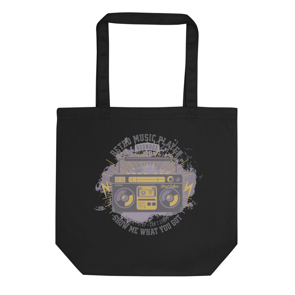 Boombox Music Player - Retro Eco Tote Bag