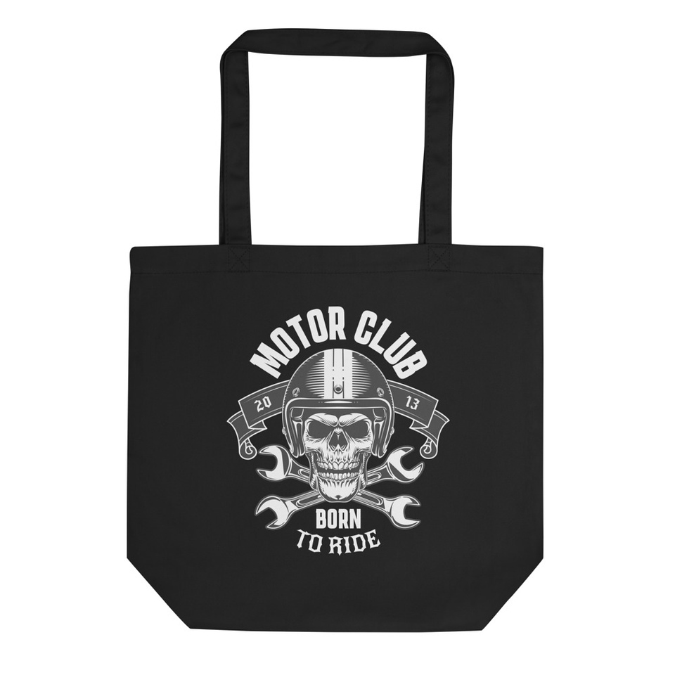 Born to Ride - Biker Club Skull  Eco Tote Bag