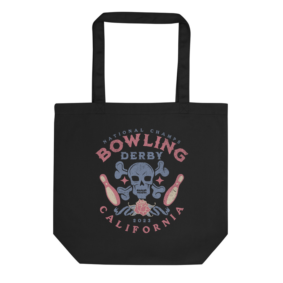Bowling Derby Champs - Grunge Skull Eco Tote Bag