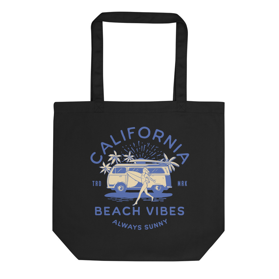 California Beach Vibes - Retro Camper Van Eco Tote Bag