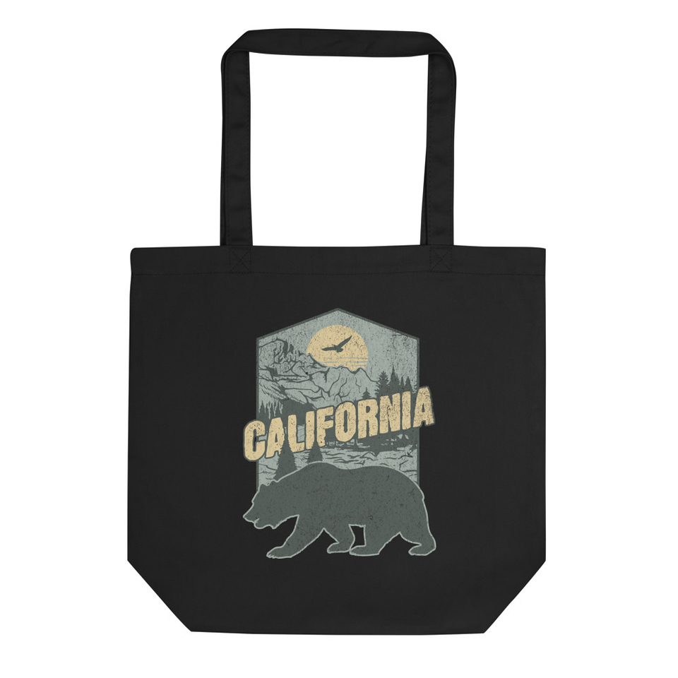 California Bear - Outdoors Wilderness Camping Hiking Eco Tote Bag