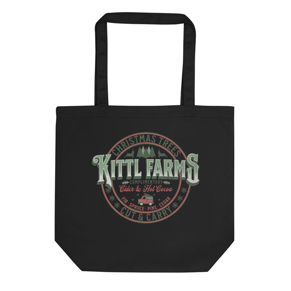 Christmas Tree Farm - Vintage Holiday Badge Eco Tote Bag