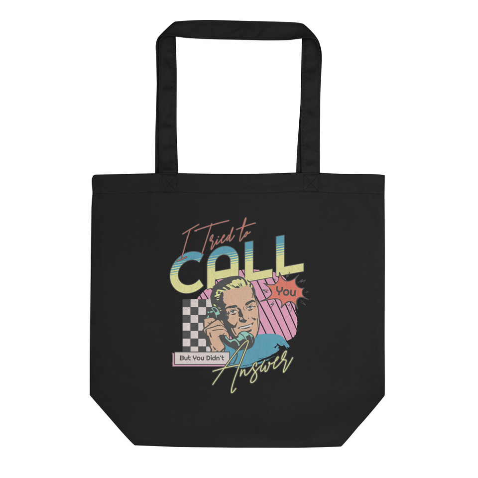Classic Retro Illustrative Portrait Men Calling Eco Tote Bag