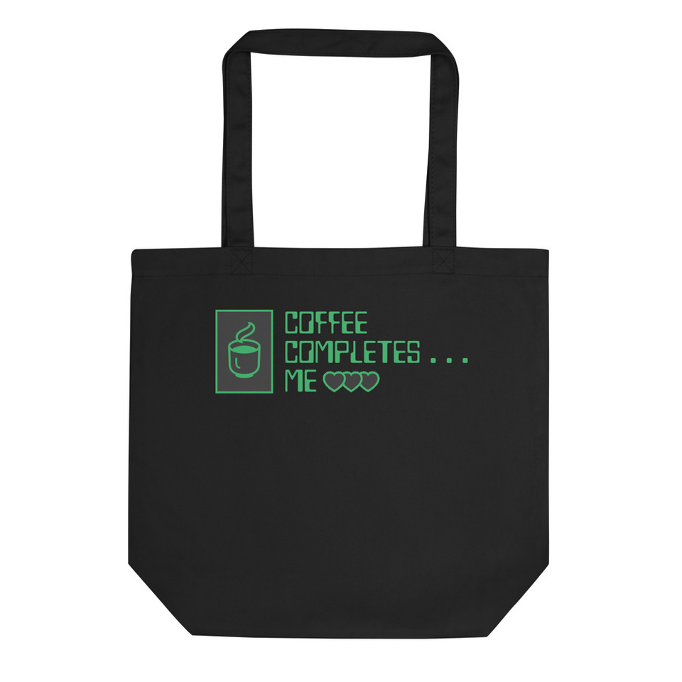 Coffee Completes Me - Neon Heart Eco Tote Bag