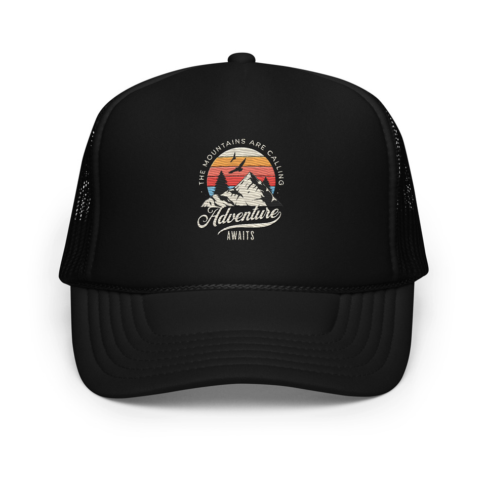 Adventure Await - Wilderness Camping Foam Trucker Hat