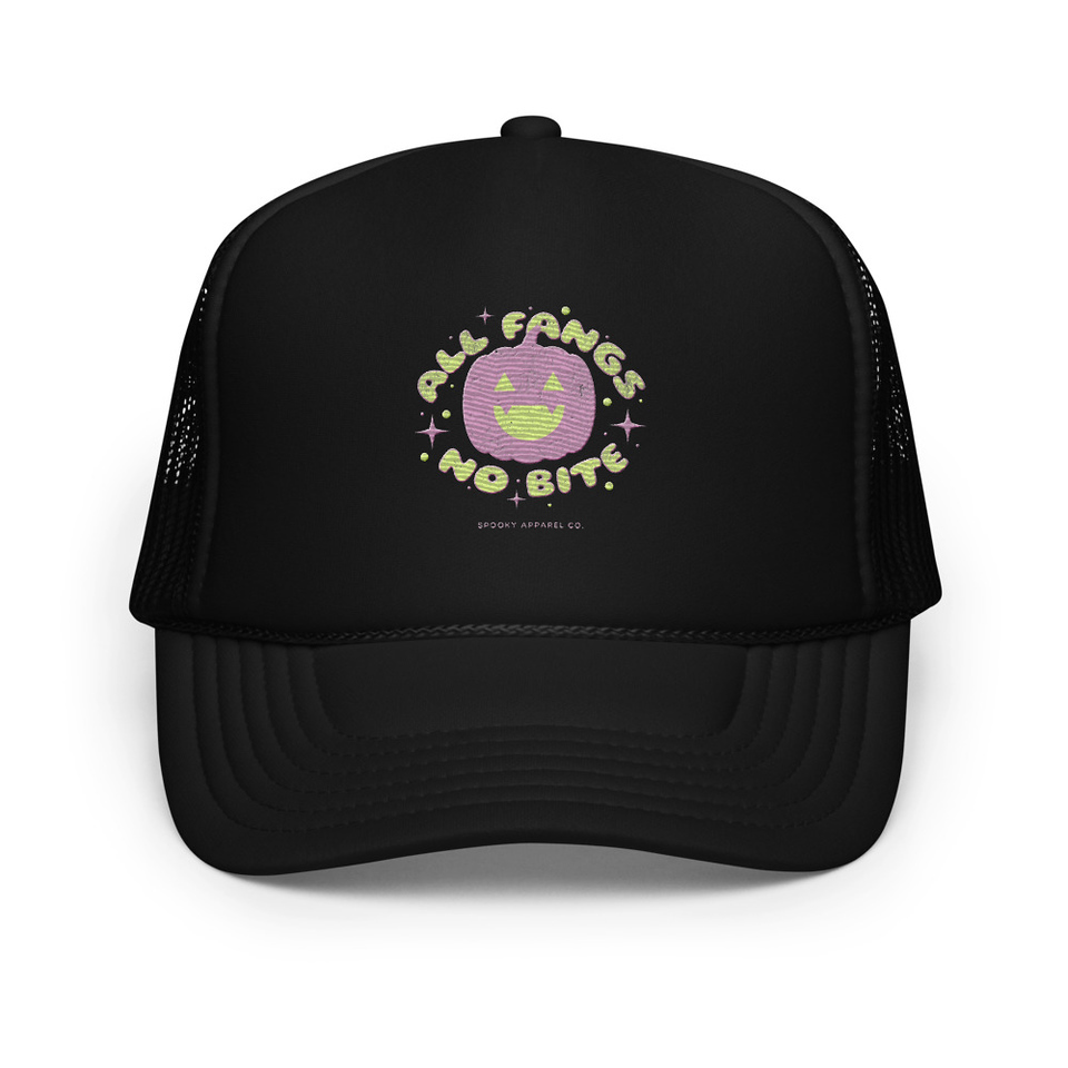 All Fangs No Bite - Halloween Foam Trucker Hat