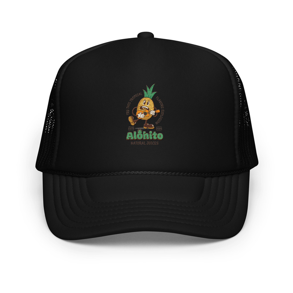 Alohito Natural Juices - Pineapple Mascot Foam Trucker Hat