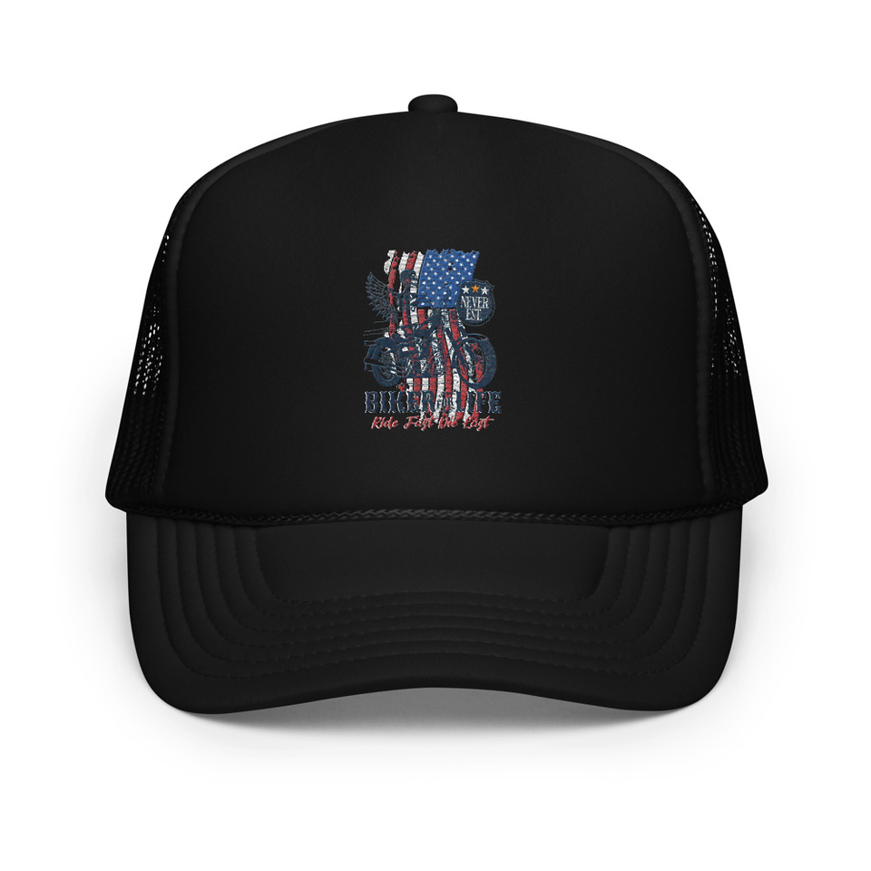 American Biker for Life Foam Trucker Hat