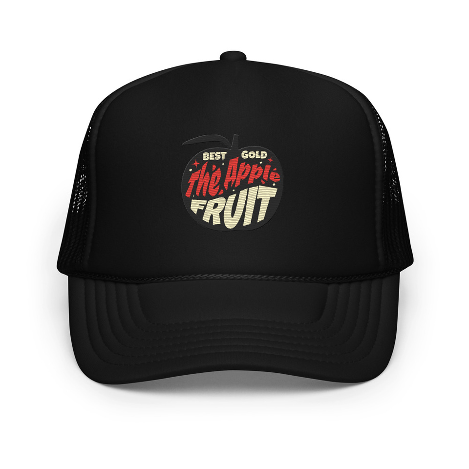 Apple Fruit - Typographic Lettering Foam Trucker Hat