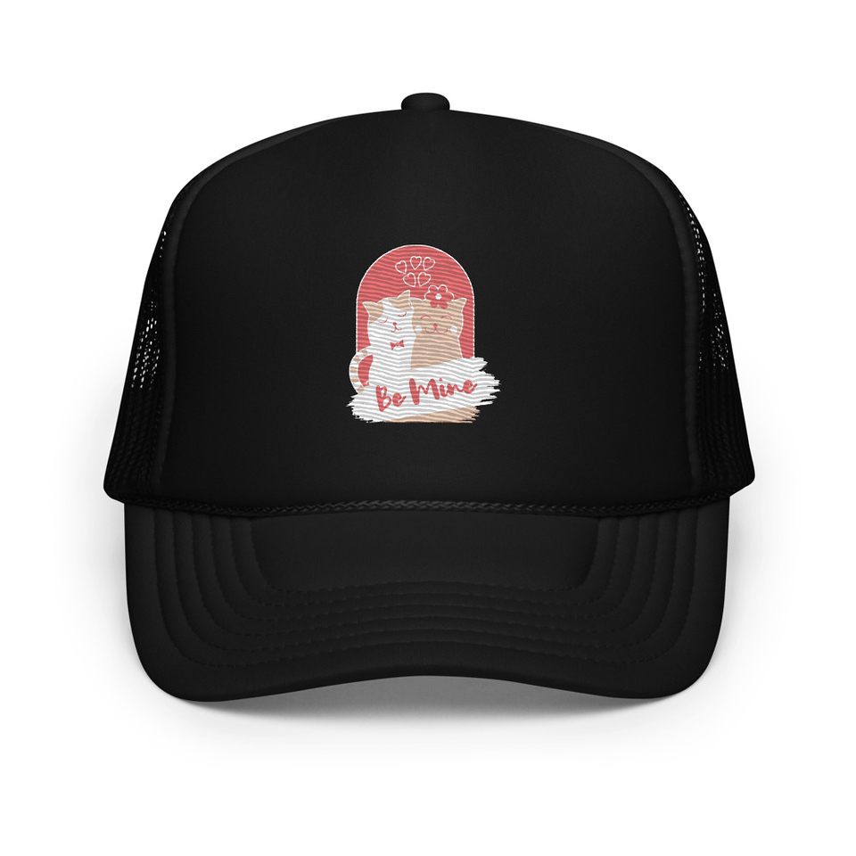 Be Mine - Cute Cat Couple Foam Trucker Hat