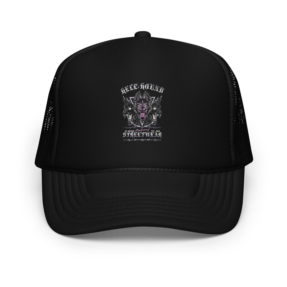 Cerberus Hell Hound Streetwear - Dark Aesthetic Foam Trucker Hat