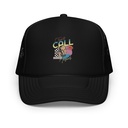 Classic Retro Illustrative Portrait Men Calling Foam Trucker Hat