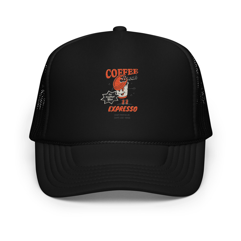 Coffee Break Cartoon Retro 90s  Foam Trucker Hat