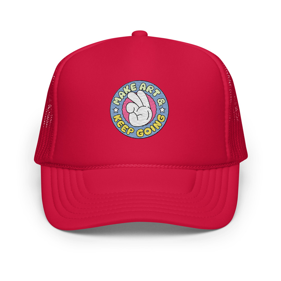 Colorful Fun Retro Style Badge Foam Trucker Hat