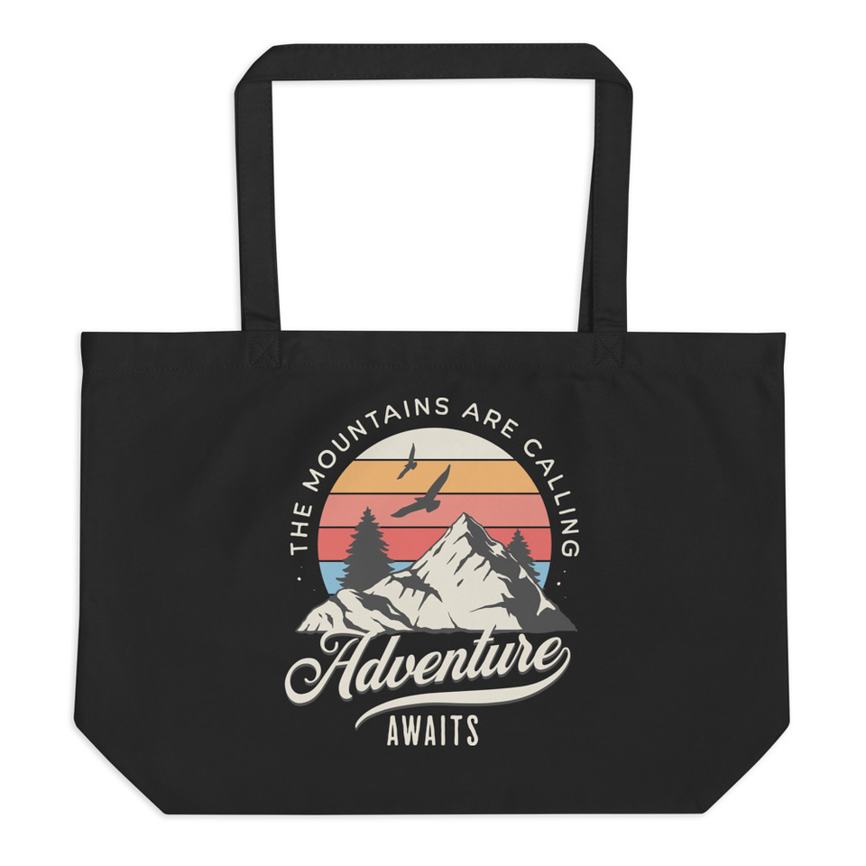 Adventure Await - Wilderness Camping Large Eco Tote