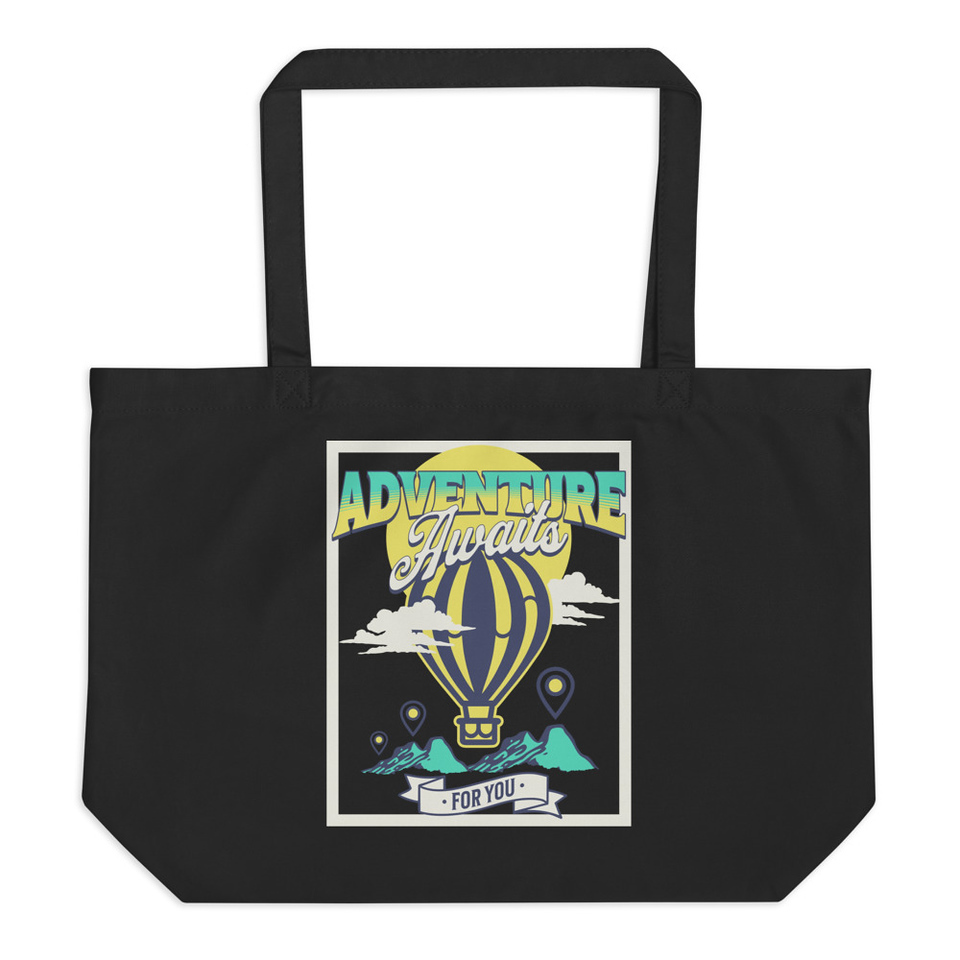 Adventure Awaits Large Eco Tote