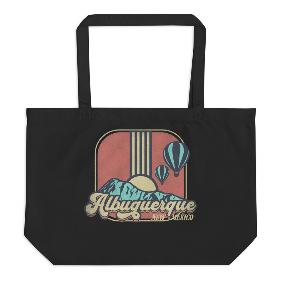 Albuquerque - Retro Hot Air Baloon Large Eco Tote